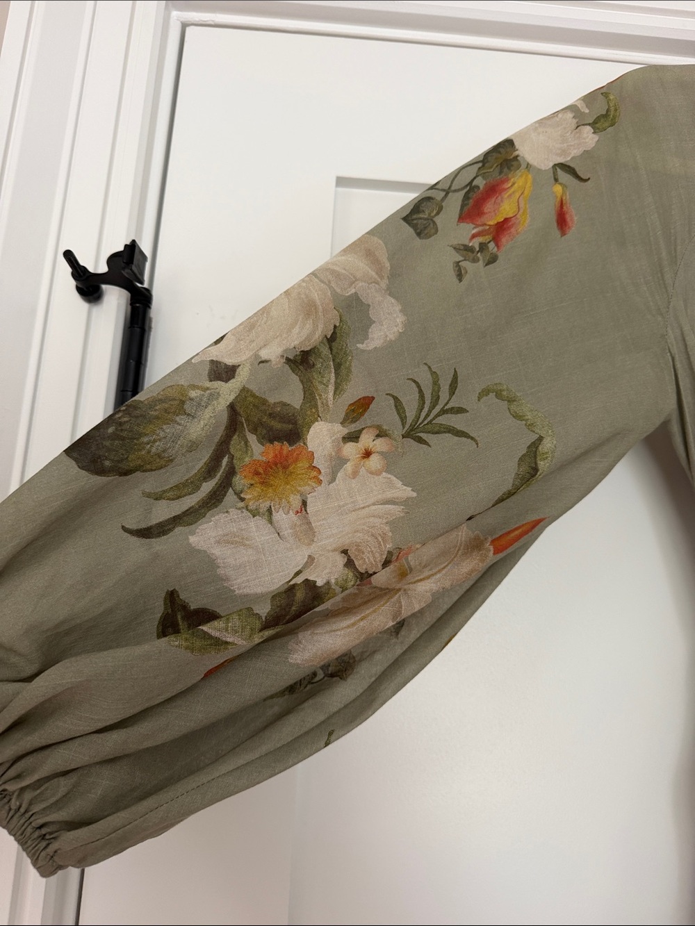 Zimmermann Boho Floral Dress in Sage Green - Picture 7 of 12